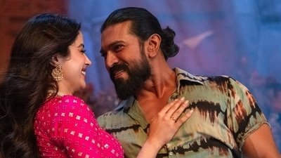 Janhvi Kapoor and Ram Charan in a still from Buchi Babu Sana's Peddi.
