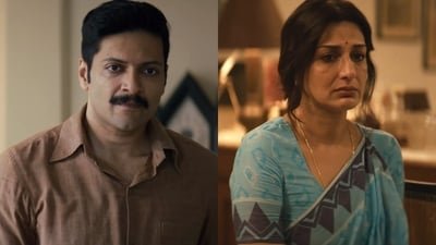 Ali Fazal and Sonali Bendre in Raakh. (Prime Video)