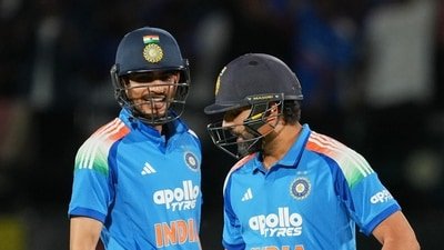 Rohit Sharma and Shubman Gill got involved in a horrible mix-up during India vs Afghanistan clash. (AP Photo) Rohit Sharma and Shubman Gill got involved in a horrible mix-up during India vs Afghanistan clash. (AP Photo)