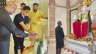 Tyrese Gibson worships Lord Ganesha and Lord Shiva during Indian visit.