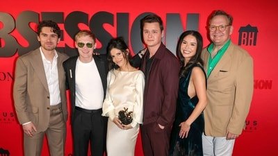 LOS ANGELES, CALIFORNIA - MAY 11: (L-R) Michael Johnston, Curry Barker, Inde Navarrette, Cooper Tomlinson, Megan Lawless and Andy Richter attend the Los Angeles Special Screening of Focus Features' "Obsession" at the Hollywood Legion Theater on May 11, 2026 in Los Angeles, California. Frazer Harrison/Getty Images/AFP (Photo by Frazer Harrison / GETTY IMAGES NORTH AMERICA / Getty Images via AFP) (Getty Images via AFP) LOS ANGELES, CALIFORNIA - MAY 11: (L-R) Michael Johnston, Curry Barker, Inde Navarrette, Cooper Tomlinson, Megan Lawless and Andy Richter attend the Los Angeles Special Screening of Focus Features' "Obsession" at the Hollywood Legion Theater on May 11, 2026 in Los Angeles, California. Frazer Harrison/Getty Images/AFP (Photo by Frazer Harrison / GETTY IMAGES NORTH AMERICA / Getty Images via AFP) (Getty Images via AFP)