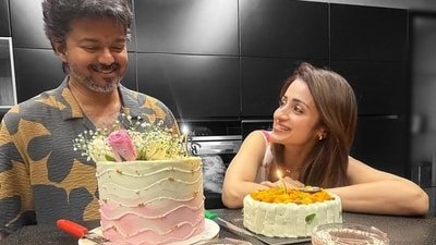 Vijay celebrated his 52nd birthday with Trisha Krishnan this year. Vijay celebrated his 52nd birthday with Trisha Krishnan this year.