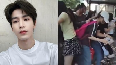 Fan frenzy for Chinese actor Zhang Linghe turns chaotic as glass door shatters, five injured at the event. (Instagram/X) Fan frenzy for Chinese actor Zhang Linghe turns chaotic as glass door shatters, five injured at the event. (Instagram/X)