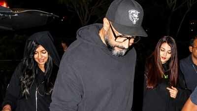 Abhishek Bachchan, Aishwarya Rai and Aaradhya jet out of the city in matching black outfits, netizens praise their parenting as daughter carries the luggage - WATCH VIDEO
