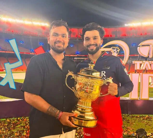 Abhishek Pathrod with Rajat Patidar after RCB won IPL 2025 title (Image credit: Special arrangement)
