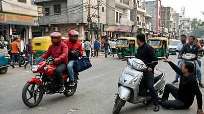 AI-generated image used for representational purpose. Rs 1. 5cr heist: 2 on bike intercept Delhi firm staff, brandish weapon, flee with bag full of cash
