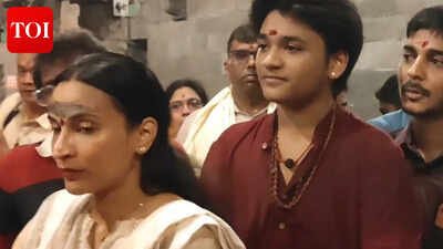 Aishwarya Rajinikanth visits Tiruvannamalai temple; 'Texla' director seeks blessings with son Linga ahead of birthday