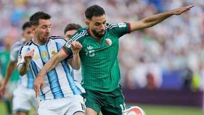 Argentina's Lionel Messi and Algeria's Rayan Ait-Nouri battle for the ball during the World Cup Group J football match between Argentina and Algeria in Kansas City, Mo., Tuesday, June 16, 2026. (AP Photo) 'Lionel Messi deserved a red card': Algeria complain to FIFA over controversial tackle in World Cup, question VAR