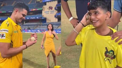 Arjun Tendulkar turns fan's pain into cherished memory (Screengrabs) Watch: Arjun Tendulkar turns fan's pain into cherished memory with a heartwarming gesture