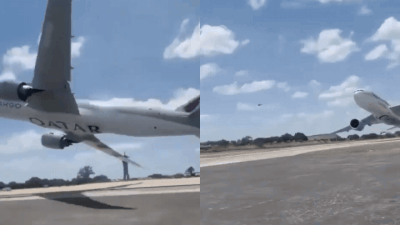 Watch: Boeing 777's near-miss — wing skims inches from runway during risky manoeuvre