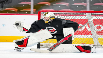 Brandon Bussi is slated to make his NHL debut on Tuesday with the Carolina Hurricanes against the San Jose Sharks. (Image via X.com) Brandon Bussi family shares emotional reaction after Carolina Hurricanes NHL Game 5 Stanley Cup victory