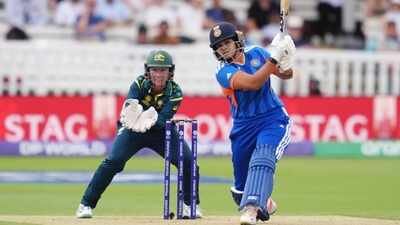 India's Shafali Verma hits a boundary during the Women's T20 World Cup cricket match between Australia and India at Lord's Cricket Ground, in London, Sunday June 28, (PTI) India women qualify for LA28 Olympics despite World Cup exit, but men's team haven't yet; here's why