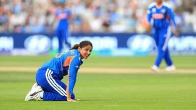 Harmanpreet Kaur looks on during the ICC Women's T20 World Cup match between India and South Africa, at Emirates Old Trafford, Manchester, England, Sunday June 21, 2026. (AP) 'Fielders didn't support': Defeat to South Africa leaves Harmanpreet Kaur ruing dropped catches