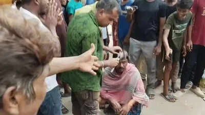 Corruption-accused TMC neta shaved bald, paraded by villagers in Howrah TMC leader accused of corruption tonsured, paraded with shoe garland in West Bengal