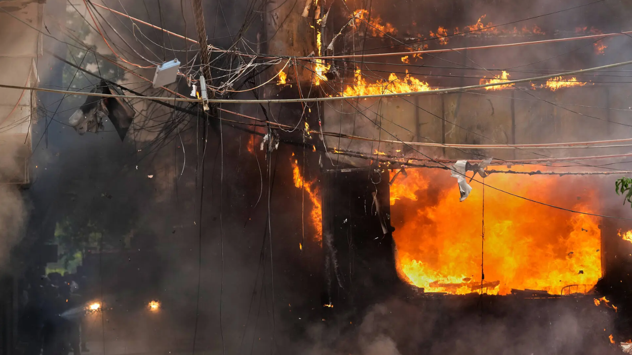 Delhi Fire Service received a call about the fire at around 8.50 am