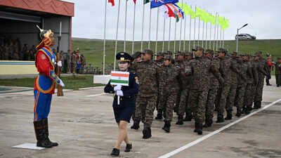 Indian soldiers take part in the opening ceremony of Exercise Khaan Quest in Mongolia. (Image credit: Indian Army) Jat Regiment troops participate in a joint exercise with soldiers from 18 countries including US in Mongolia