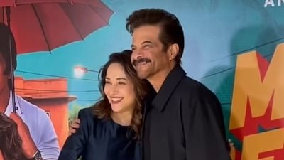 Anil Kapoor and Madhuri Dixit reunite at Maa Behen special screening.