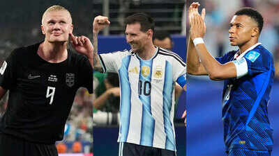 Erling Haaland, Lionel Messi, and Kylian Mbappé (AP Photos) FIFA World Cup Golden Boot race: Messi, Mbappé and Haaland ignite scoring battle
