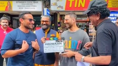 A picture from the sets of Haiwaan.