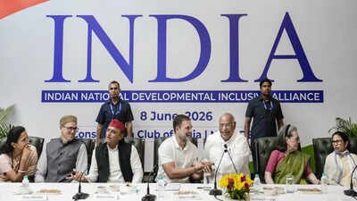 Lok Sabha LoP Rahul Gandhi, Congress President Mallikarjun Kharge, party MP Sonia Gandhi, Samajwadi Party MP Akhilesh Yadav, TMC supremo Mamata Banerjee and others during the INDIA bloc meeting, in New Delhi. (PTI Photo/Salman Ali) INDIA bloc's key huddle: Full list of leaders who attended the meeting