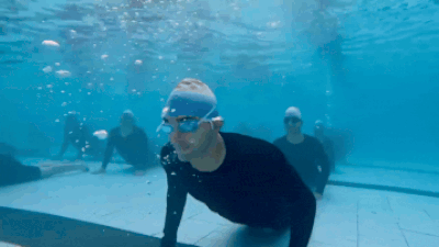Indian Navy personnel perform yoga beneath water surface (Image credit: X/IN_Satavahana) 'Physical fitness, mental resilience': Indian Navy takes Yoga Day underwater — watch