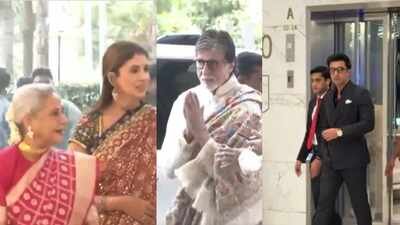 Amitabh Bachchan, Jaya Bachchan, Shweta Bachchan Ranbir Kapoor, Ravi Kishan: Celebs attend Supriya Sule's daughter's wedding - WATCH VIDEOS