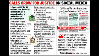 CBSE students demand grace marks, fee waiver over evaluation errors CBSE students demand grace marks, fee waiver over evaluation errors