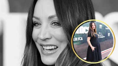 Pregnant Kaley Cuoco makes first red carpet appearance since baby news at 'Life, Larry and The Pursuit of Unhappiness' premiere
