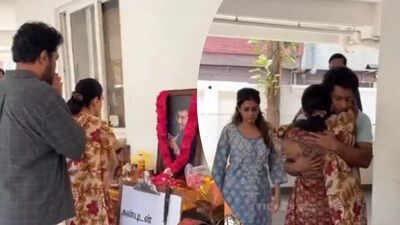 Khushbu and Sundar C pay last respects to K. Bhagyaraj after Chennai return; Shanthanu's emotional hug leaves everyone moved