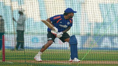 India's KL Rahul bats during a training session in Lucknow. (AP Photo) IND vs AFG: Versatile KL Rahul key to India's 2027 ODI World Cup plans