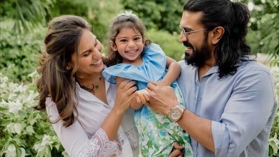 Upasana Konidela and Ram Charan with their first daughter, Klin Kaara.