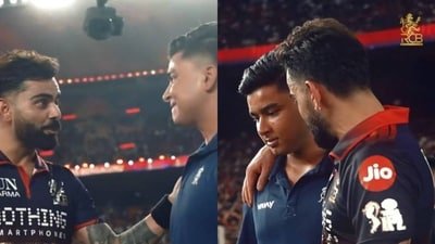 Virat Kohli during his chat with Vaibhav Sooryavanshi after IPL 2026 final