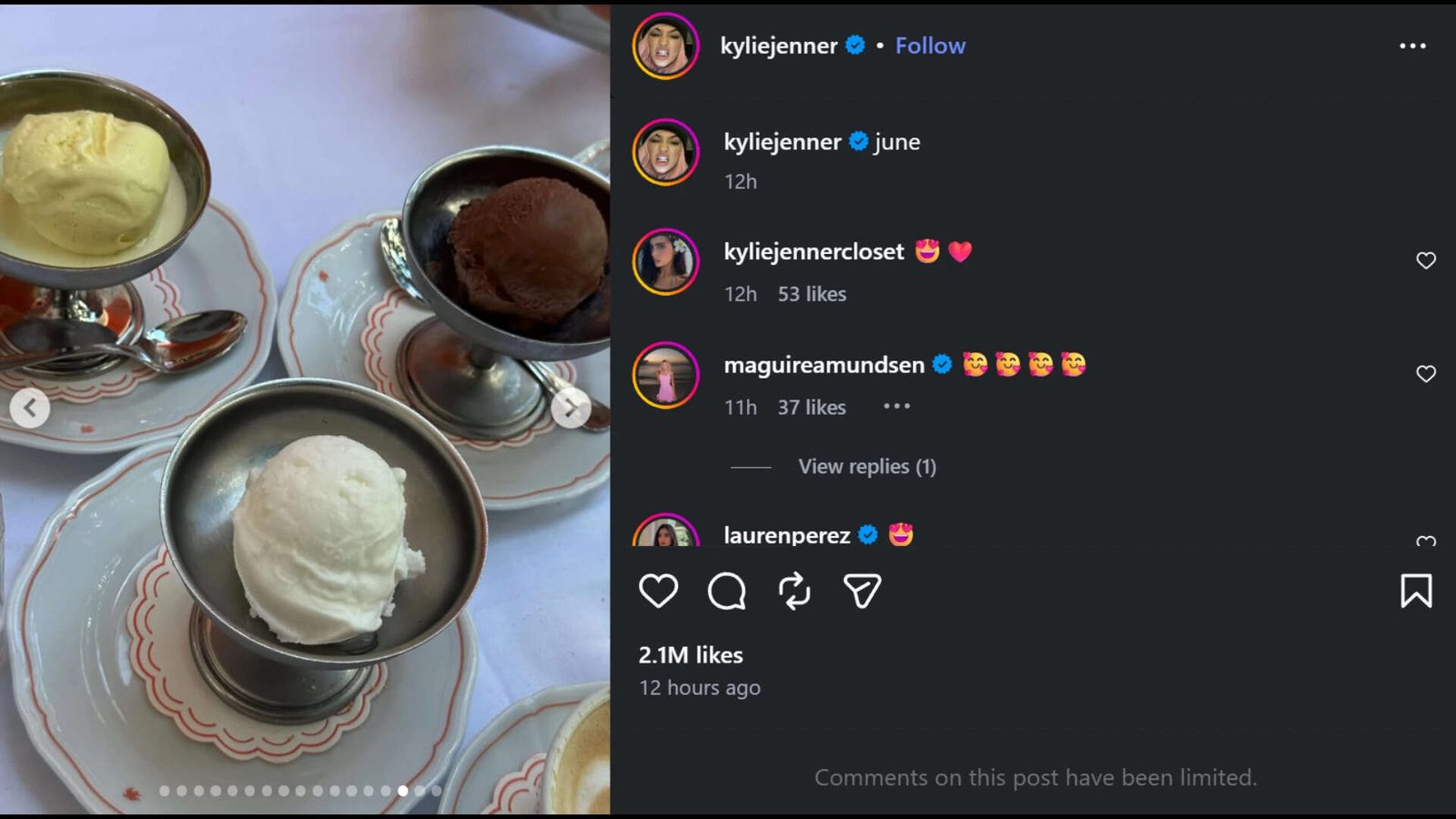 Kylie Jenner's post