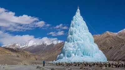 Ladakh struggled with water for years, then Sonam Wangchuk created an ice stupa as a reservoir