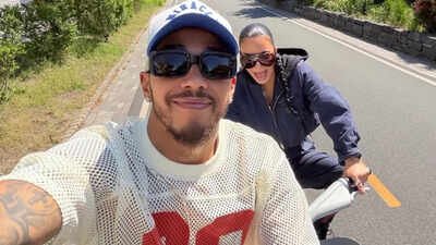 Kim Kardashian FINALLY makes romance with Lewis Hamilton Instagram official; CRASHES into F1 star on bike ride - WATCH