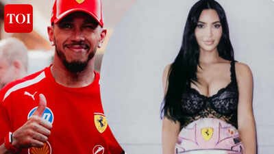 Lewis Hamilton shares BTS photo of Kim Kardashian posing with his sparkling pink helmet post Monaco Grand Prix win - PICS