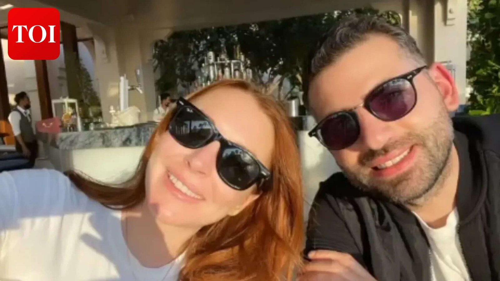 Lindsay Lohan celebrates her husband Bader Shammas' birthday.<br>