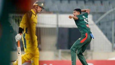 Bangladesh's Nahid Rana celebrates the wicket of Australia's Alex Carey during the first one day international cricket match between Australia and Bangladesh in Mirpur, Bangladesh, Tuesday, June 9, 2026. (AP Photo) Bangladesh beat Australia after 20 years in ODIs, register only their second win over six-time world champions