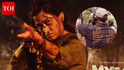 'Mysaa': Rashmika Mandanna gives BTS glimpse from Rawindra Pulle directorial sets with funny 'Blood Marks' comment