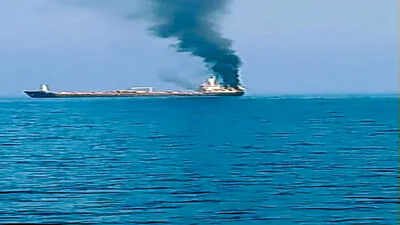 New Delhi, Jun 11 (ANI): A visual of the commercial vessel MT Jalveer, with Indian seafarers reportedly on board, attacked off the coast of Oman near the Shinas Port, on Thursday. Casualties feared and further details awaited. (Forward Seamen's Union of India/ANI Video Grab) 'Armed robbery and state piracy': Iran condemns US attack on ship that killed 3 Indian sailors