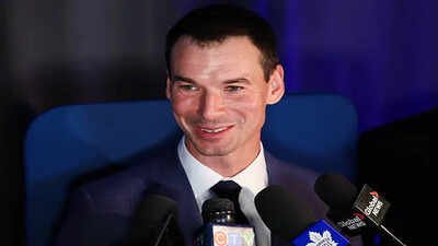 John Chayka speaks to media at a press conference he was announced as General Manager of the Toronto Maple Leafs at Real Sports Bar & Grill on May 4, 2026 in Toronto, Ontario, Canada. (Photo by Michael Chisholm/Getty Images) Toronto Maple Leafs encounter NHL coaching setback following David Carle turns down John Chayka proposal