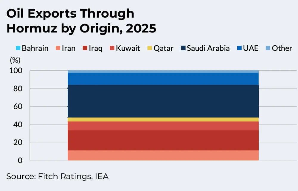 Oil exports through Hormuz by origin