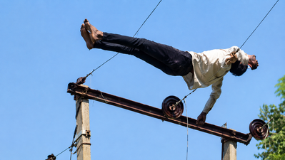 Watch: Drunk man climbs 11,000-volt pole, stays perched for hours; power supply shut for risky rescue op