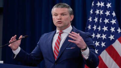 File pic: Defense Secretary Pete Hegseth speaks to members of the media during a press briefing at the Pentagon. (AP Photo/Manuel Balce Ceneta) As America expands its 'Chinese military companies' list; starting June 30, Pentagon cannot ...