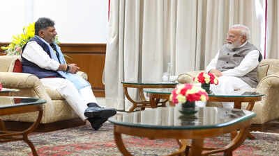 Karnataka chief minister DK Shivakumar met Prime Minister Narendra Modi with during a meeting in New Delhi. (@PMOIndia/X) Historic 100% attendance at Niti meet, DKS breaks Karnataka boycott