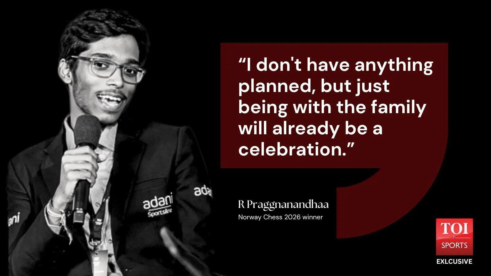 R Praggnanandhaa on celebration after Norway Chess 2026