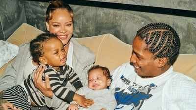 A$AP Rocky gives shout-out to son Riot, 2, at Los Angeles concert as Rihanna holds him: 'Daddy loves you'