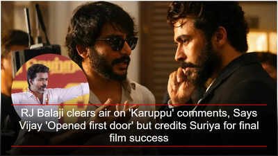 RJ Balaji clears air on 'Karuppu' comments, Says Vijay 'Opened first door' but credits Suriya for final film success RJ Balaji clears air on 'Karuppu' comments, Says Vijay 'Opened first door' but credits Suriya for final film success