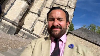Saif Ali Khan pays tribute to father Tiger Pataudi at Winchester College, unveils plaque at the Hunter Tent Cricket pavilion - PICS
