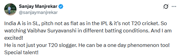 ​Sanjay Manjrekar post
